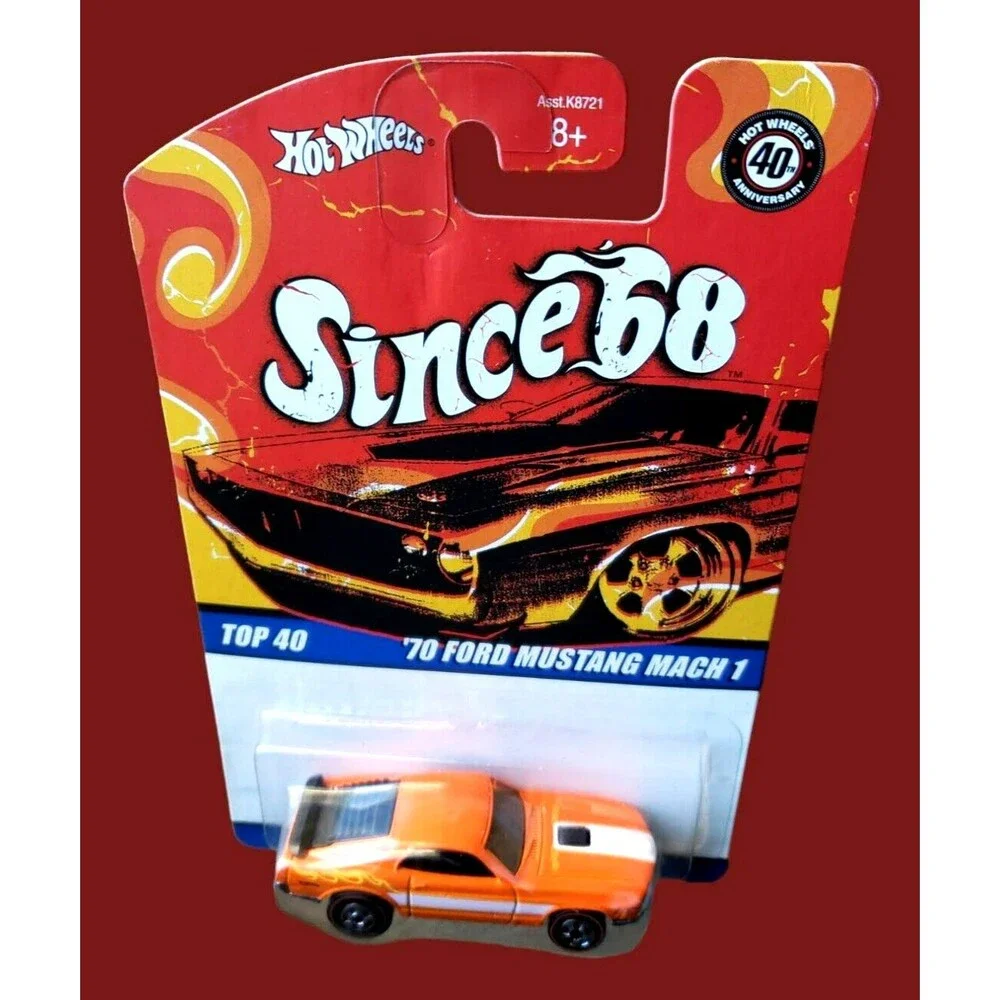 2008 Hot Wheels '70 FORD MUSTANG MACH I Since '68 TOP 40 Orange 1:64 #M1544 MOC